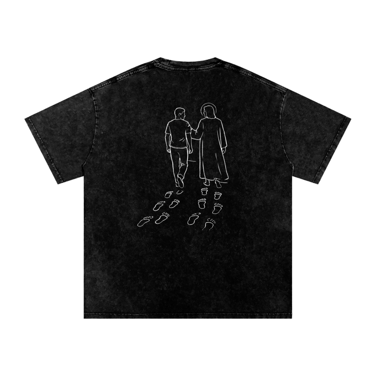 Oversized "Footprints In The Sand" T-Shirt