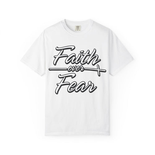 Faith Over Fear T-shirt | Script Cross Typography