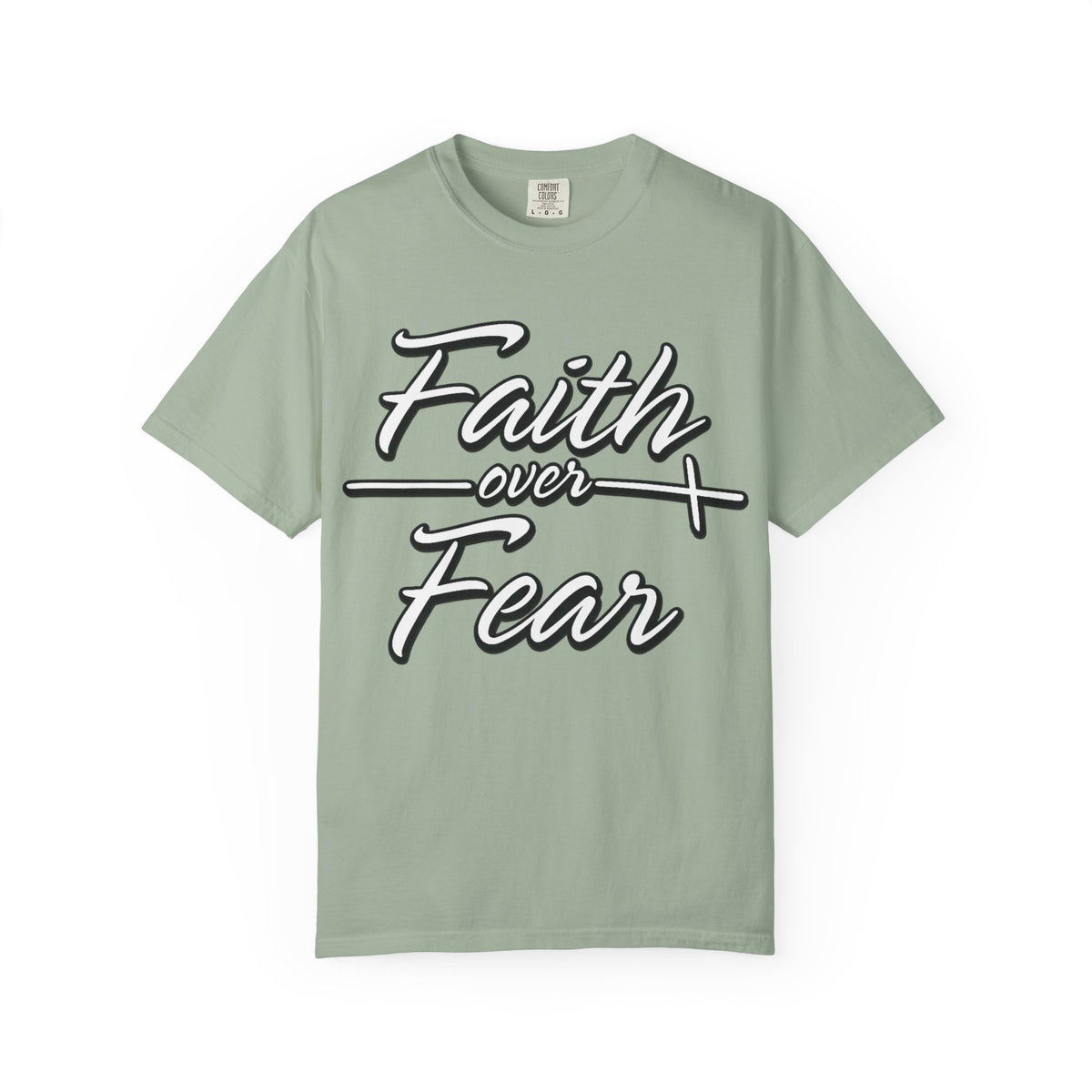 Faith Over Fear T-shirt | Script Cross Typography