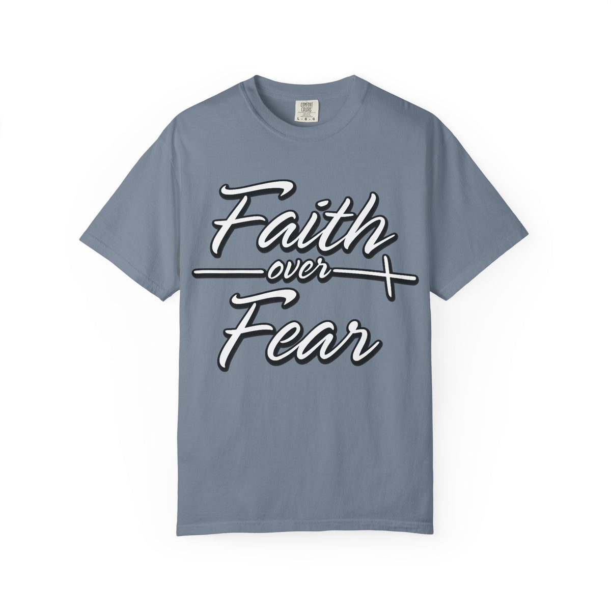 Faith Over Fear T-shirt | Script Cross Typography