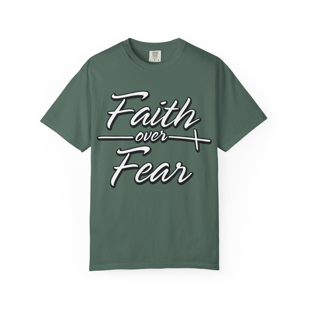Faith Over Fear T-shirt | Script Cross Typography
