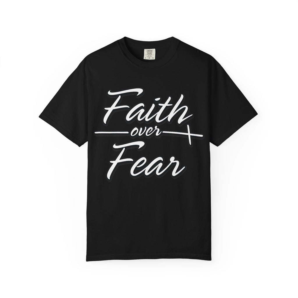 Faith Over Fear T-shirt | Script Cross Typography