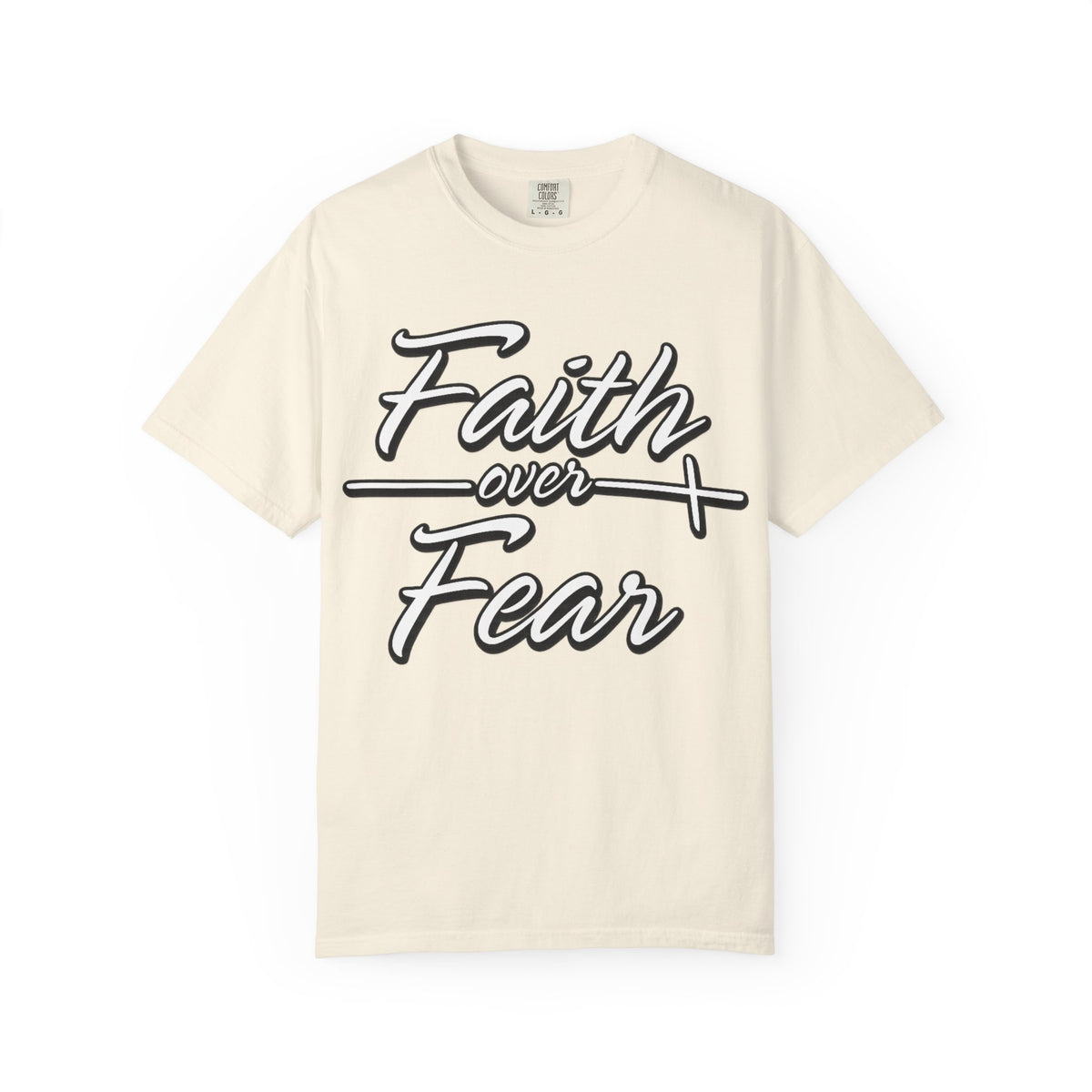 Faith Over Fear T-shirt | Script Cross Typography