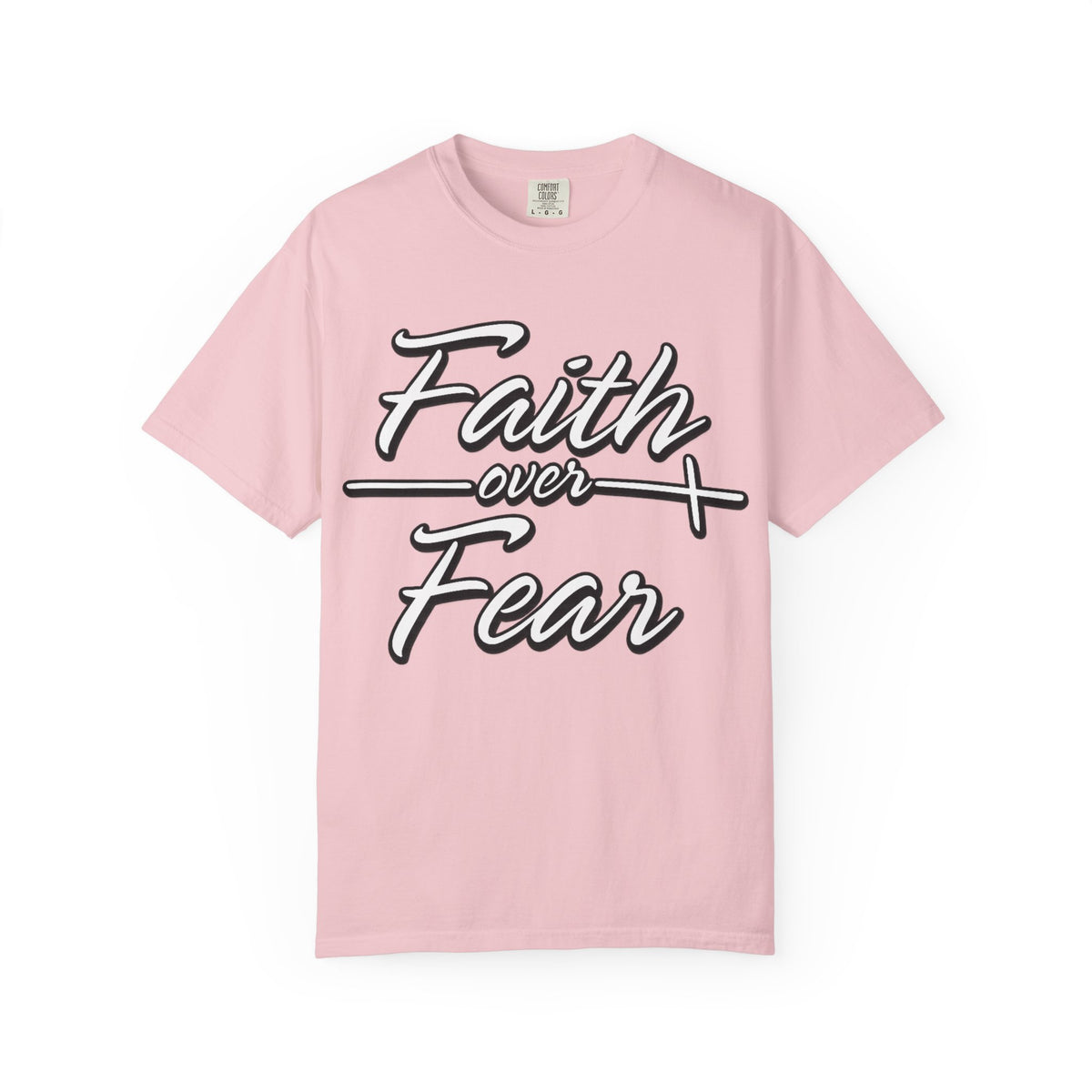 Faith Over Fear T-shirt | Script Cross Typography