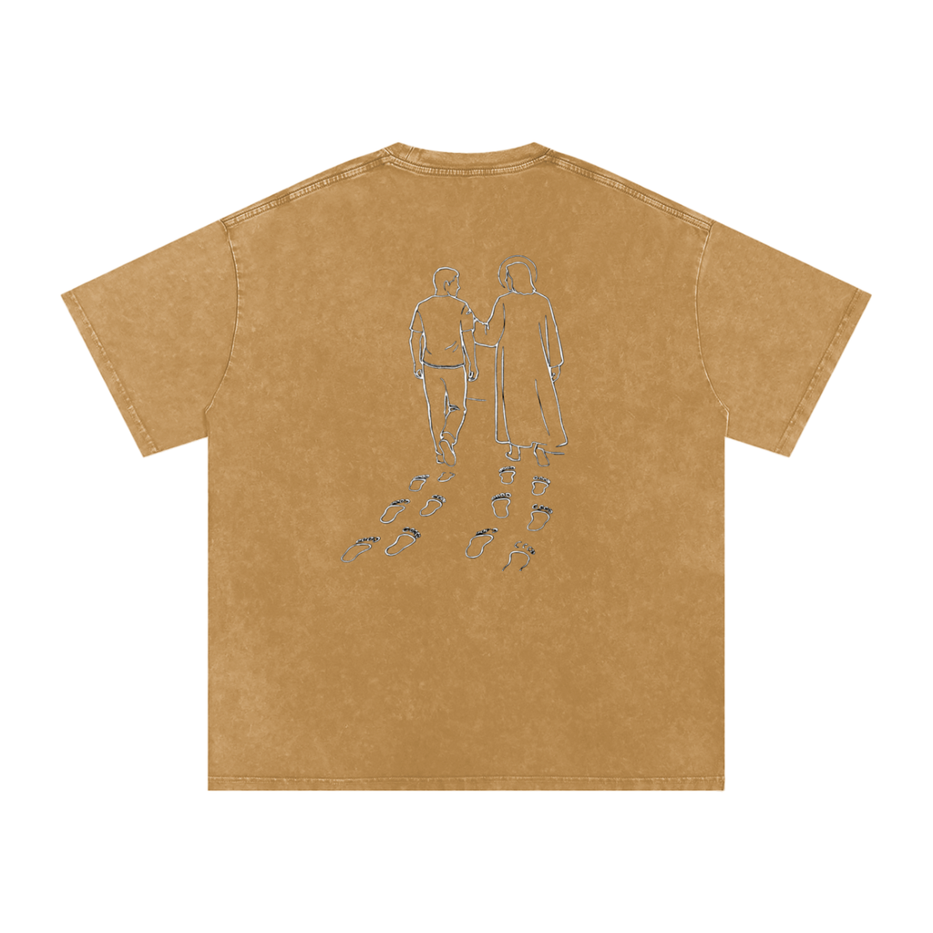 Oversized "Footprints In The Sand" T-Shirt