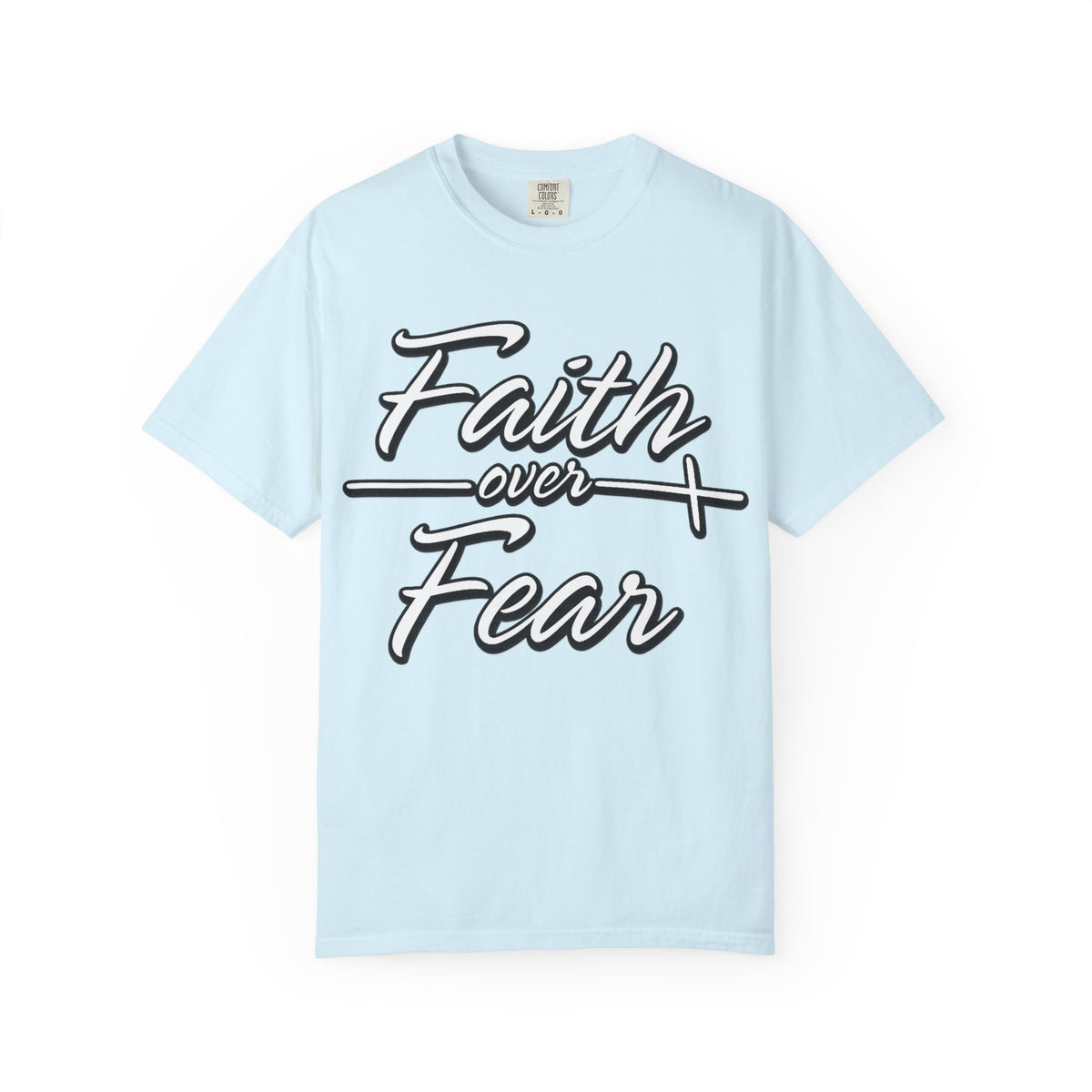 Faith Over Fear T-shirt | Script Cross Typography