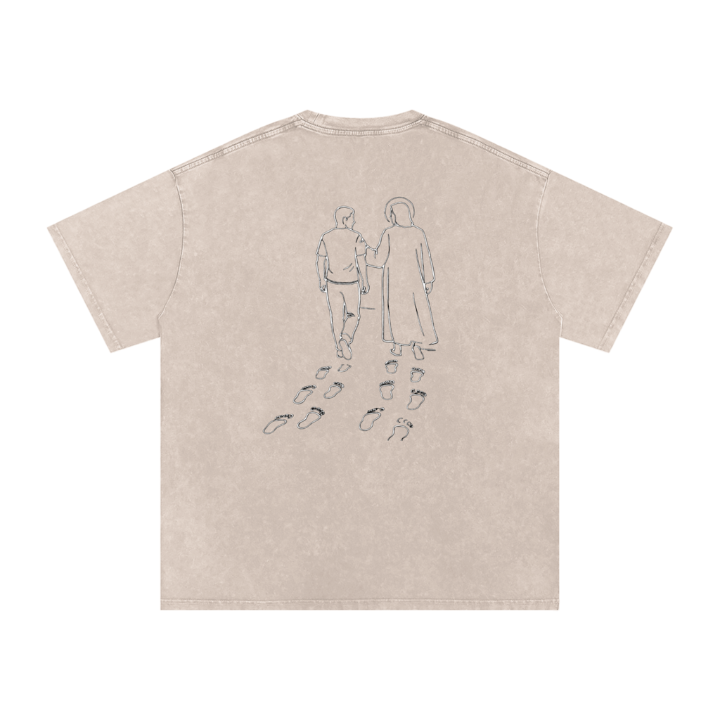 Oversized "Footprints In The Sand" T-Shirt