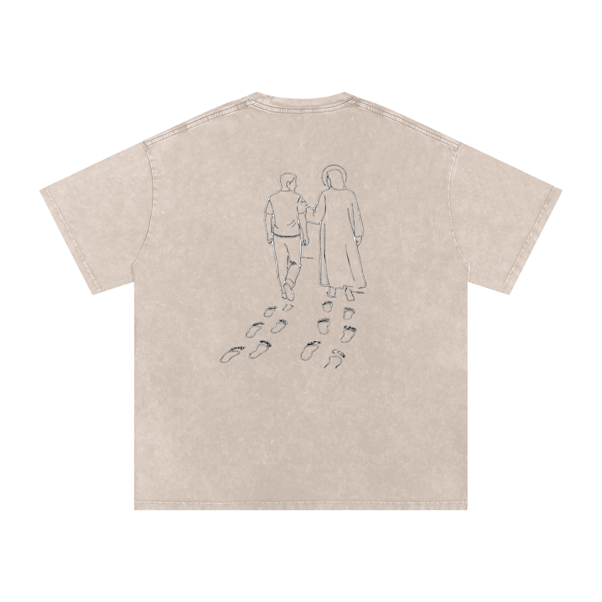 Oversized "Footprints In The Sand" T-Shirt