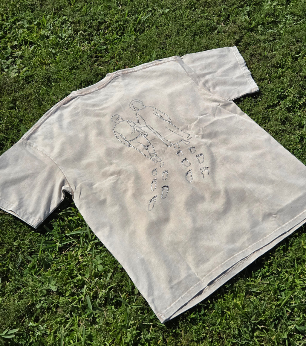 Oversized "Footprints In The Sand" T-Shirt