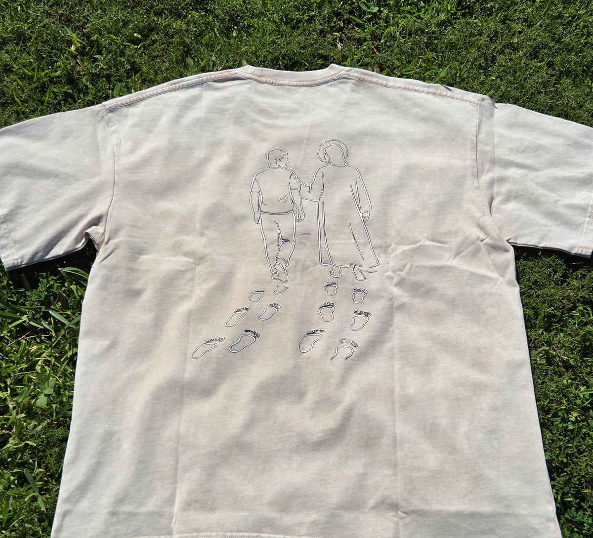 Oversized "Footprints In The Sand" T-Shirt