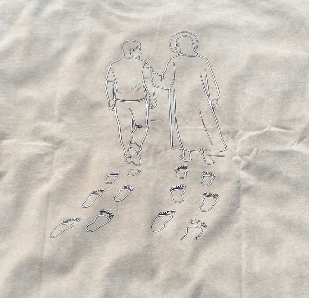 Oversized "Footprints In The Sand" T-Shirt