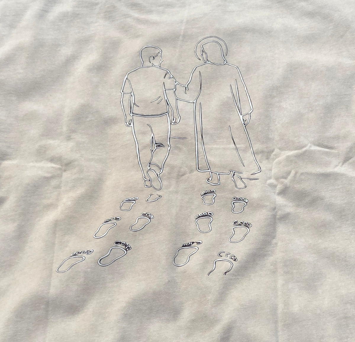 Oversized "Footprints In The Sand" T-Shirt